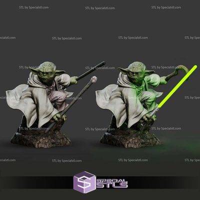 yeşil usta yoda dijital heykel özel 3d print model - Mito3D