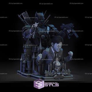 grim knight batman stl files bust dc viallin 3d printing figurine 3d print model - Mito3D