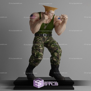 guile 3d printing figurine street fighter stl files 3d print model - Mito3D