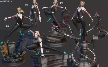 gwen Stacy poses maravilha 3d print model - Mito3D