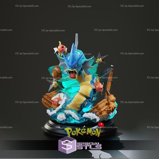 gyarados Pokémon évolution stl dossiers 3d print model - Mito3D