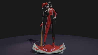 Harley Quinn pitre costume 3d print model - Mito3D