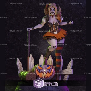 Harley Quinn Halloween Thema 3d print model - Mito3D