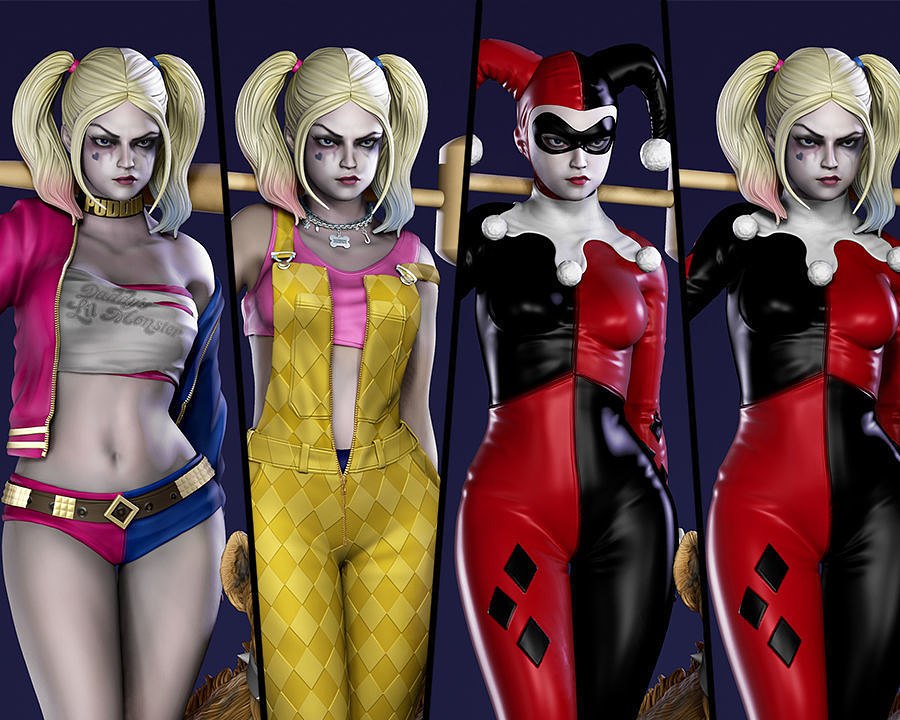 Harley quinn vestito dc 3D print model - Mito3D