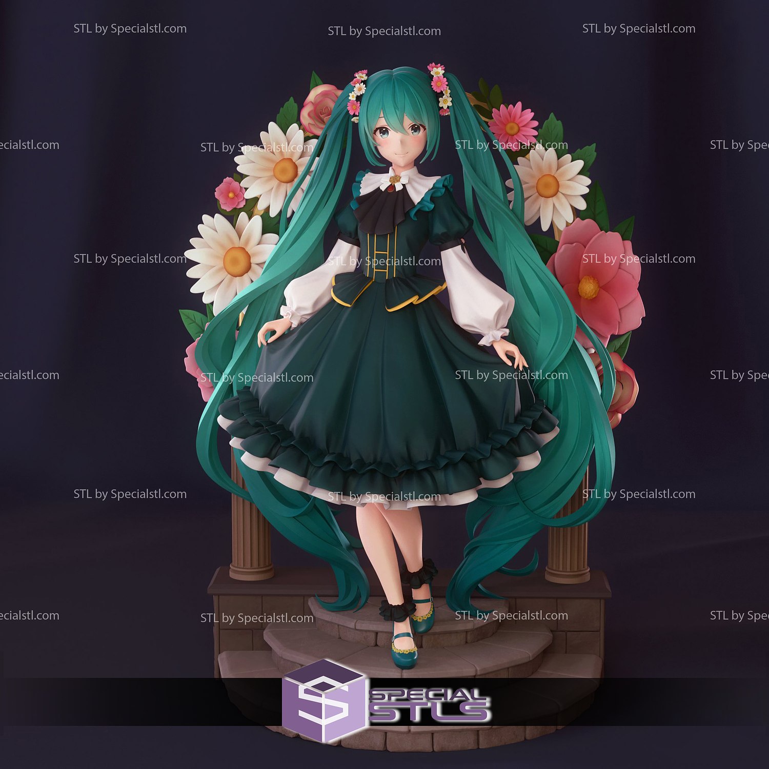 hatsune miku in posa 3d stampa figurina stl File 3D print model - Mito3D