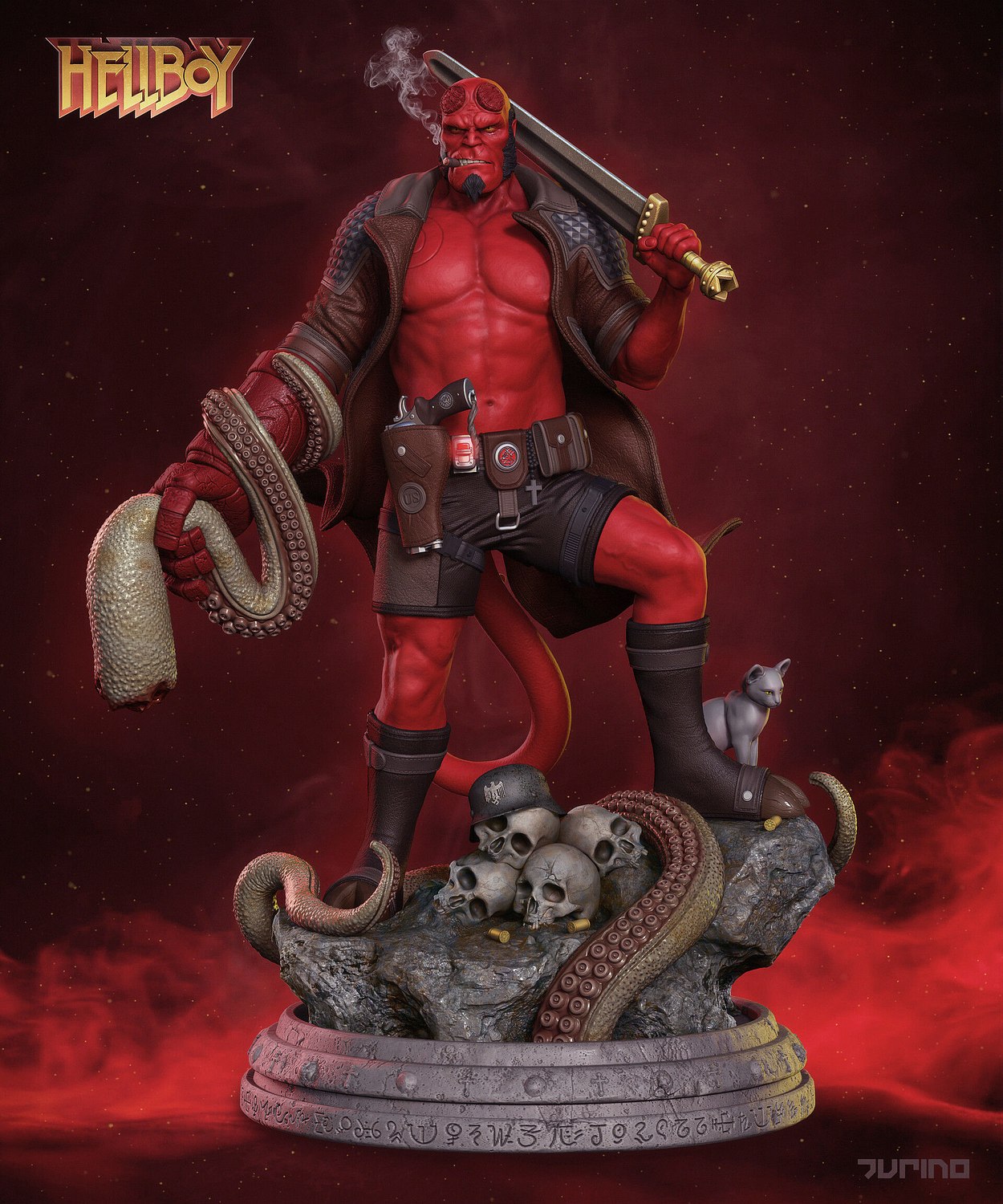 Hellboy arte fan 3D print model - Mito3D