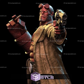 Hellboy señalando pistola 3d impresión modelo stl archivos 3d print model - Mito3D