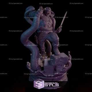 hellboy stl dossiers combat tentacule 3d imprimable 3d print model - Mito3D