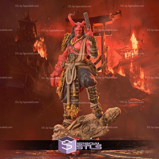 Hellboy yokai samurai 3d impresión modelo stl archivos 3d print model - Mito3D