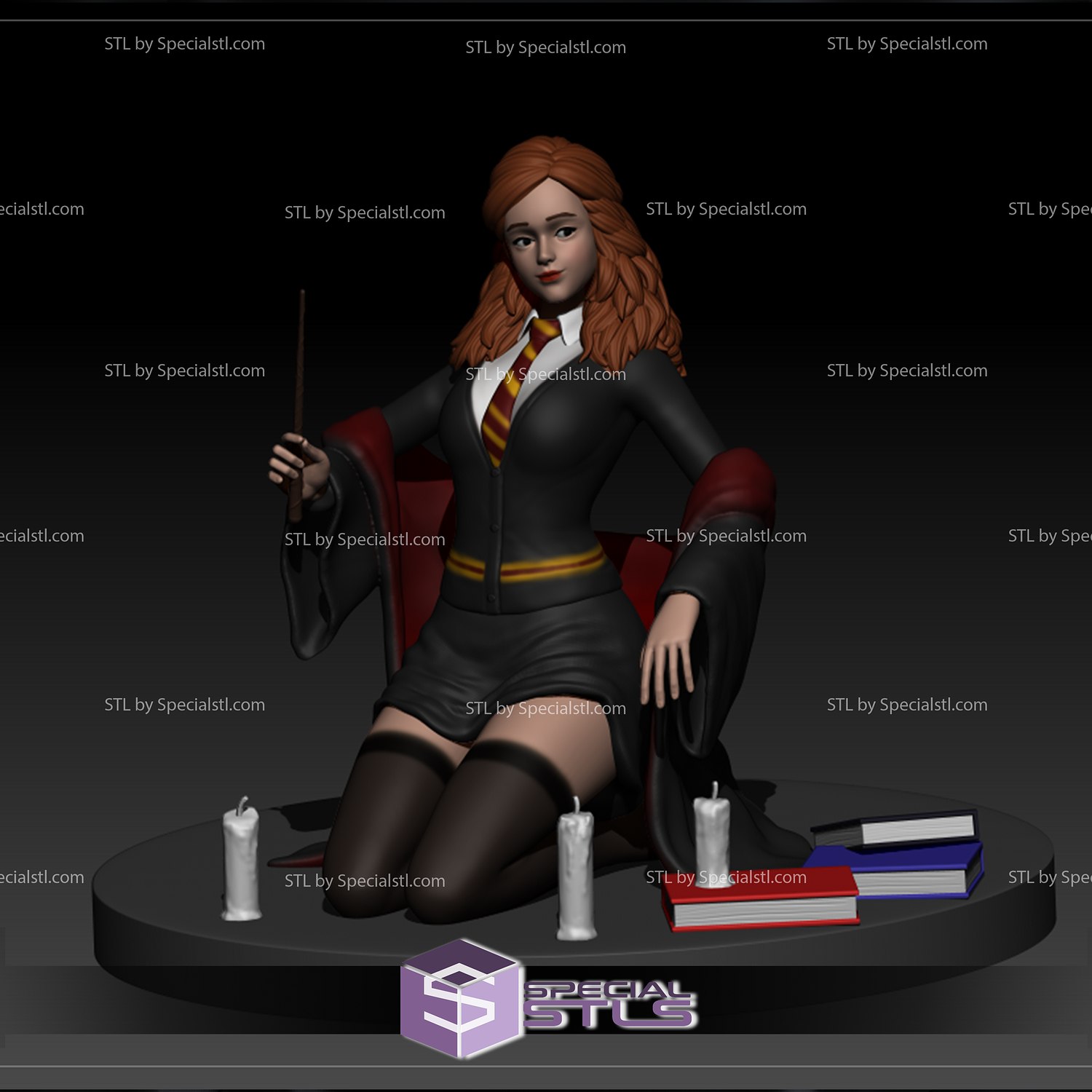 Hermione sentado pose 3D print model - Mito3D