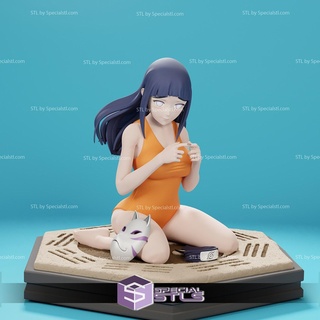 Hinata Hyuga 3d model plaj 3d print model - Mito3D