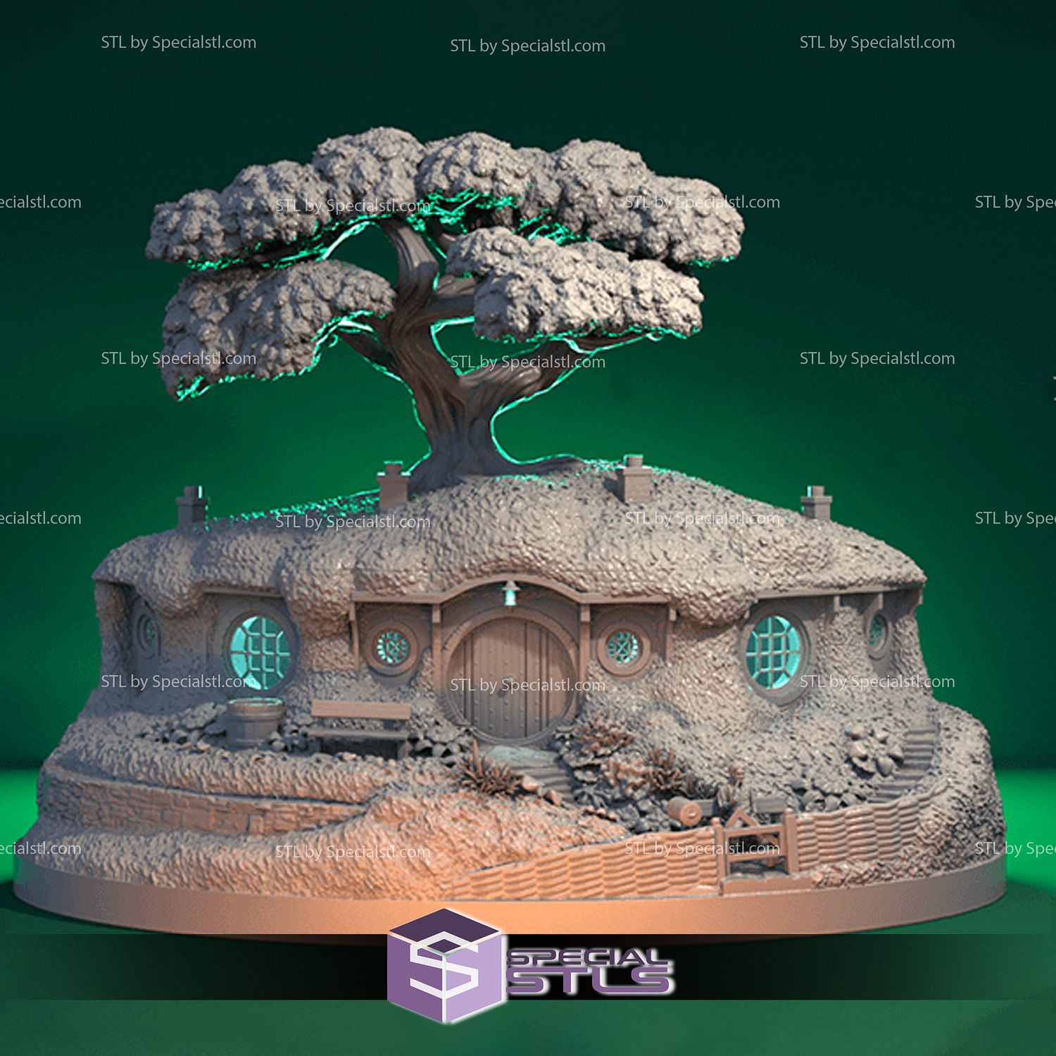 hobbiton bonsai pot stl files 3D print model - Mito3D