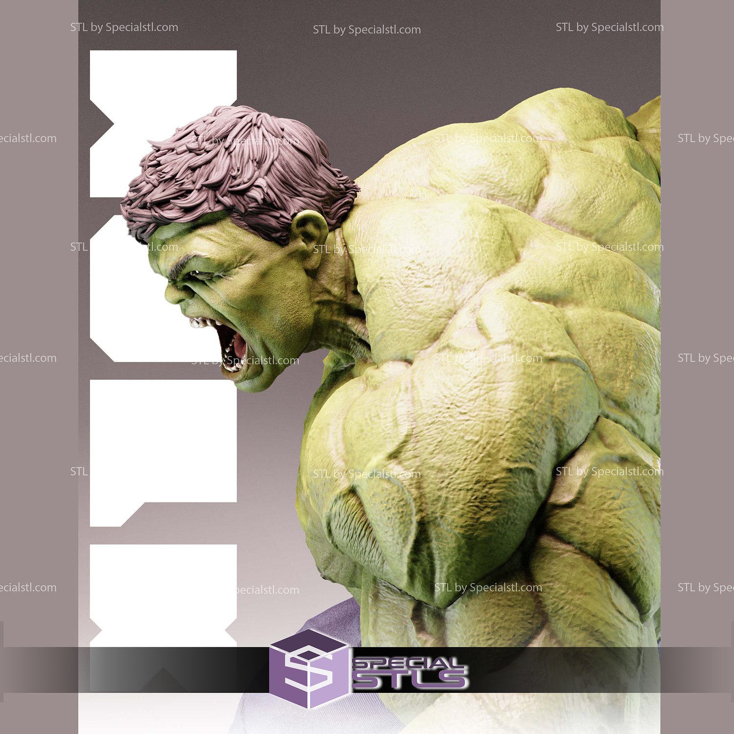 hulk broken base digital sculpture specialstl 3D print model - Mito3D