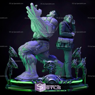 hulk bruce banner stl files 3d printing figurine diorama 3d print model - Mito3D