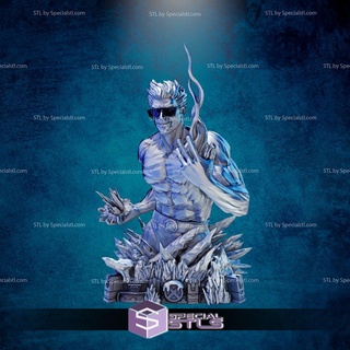 iceman bust 3d printing figurine x men stl files 3d print model - Mito3D