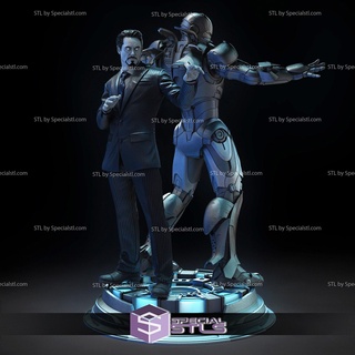 uomo ferro tony netto diorama stl File 3d stampa figurina 3d print model - Mito3D