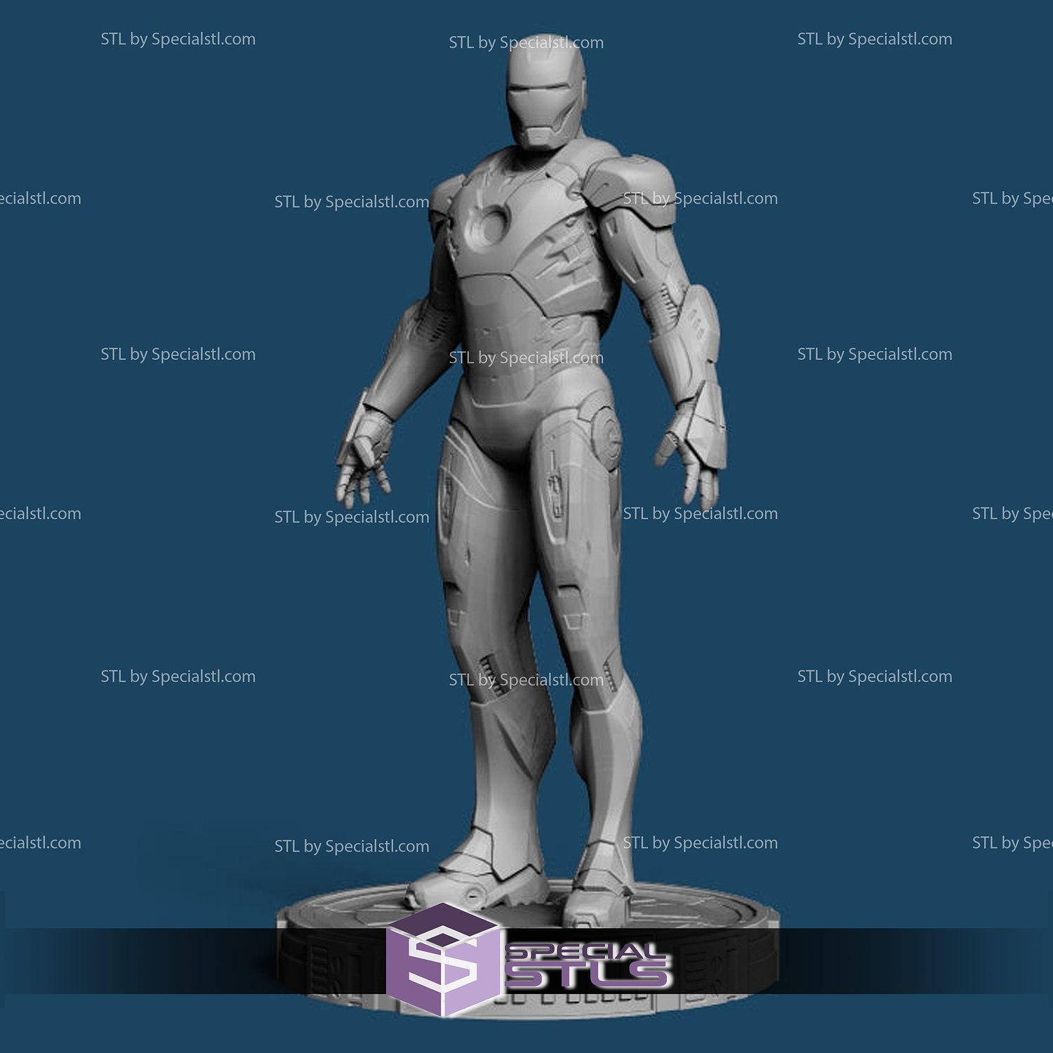 iron man mk7 stl files standing 3D print model - Mito3D