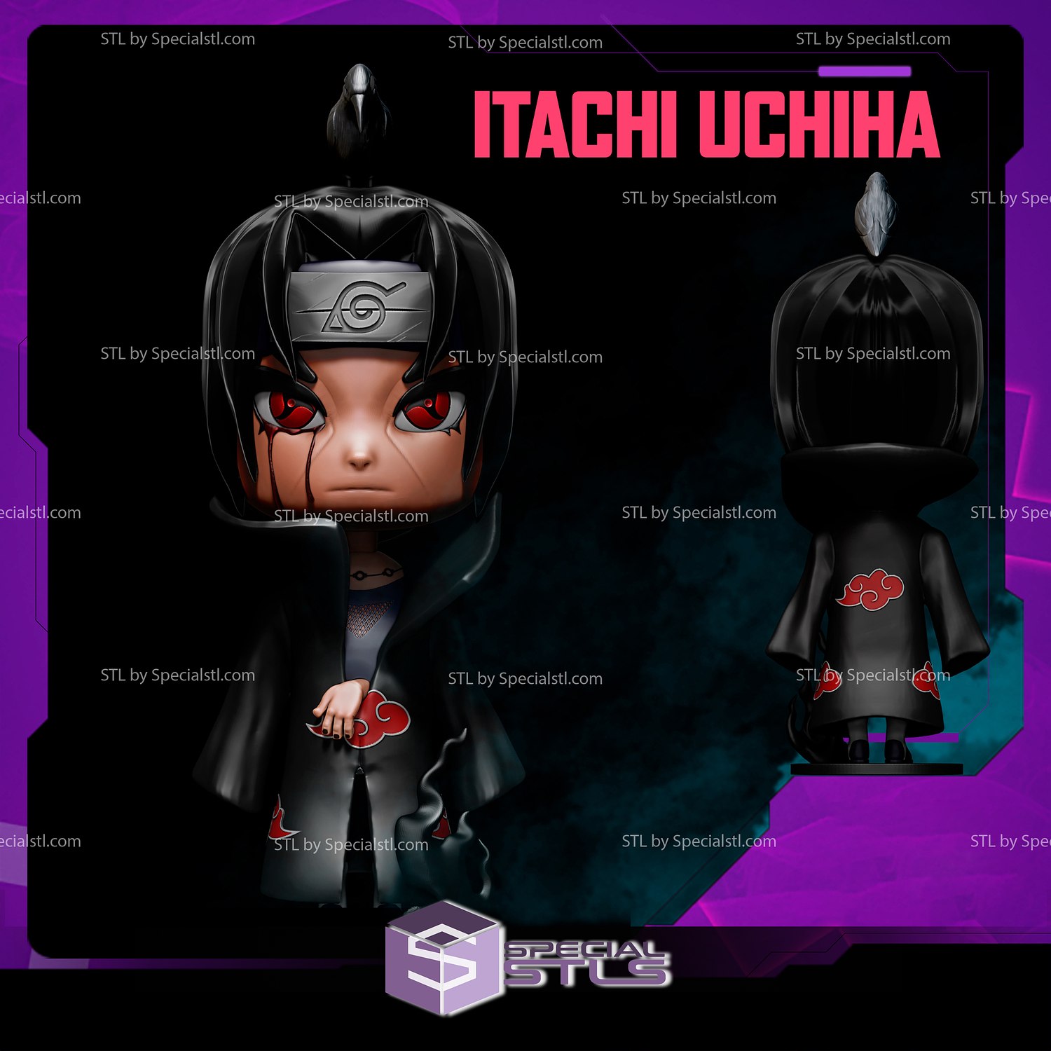 itachi uchiha chibi 3d Stampa stl naruto modello 3D print model - Mito3D