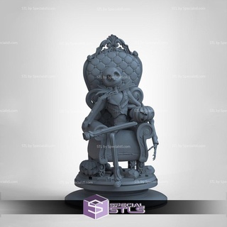 macaco Skellington sentado sofá stl arquivos 3d impressão estatueta 3d print model - Mito3D
