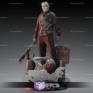 Jason voorhees diorama Halloween thème stl dossiers 3d modèle 3d print model - Mito3D