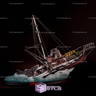 mandíbulas película diorama 3d impresión stl modelo 3d print model - Mito3D