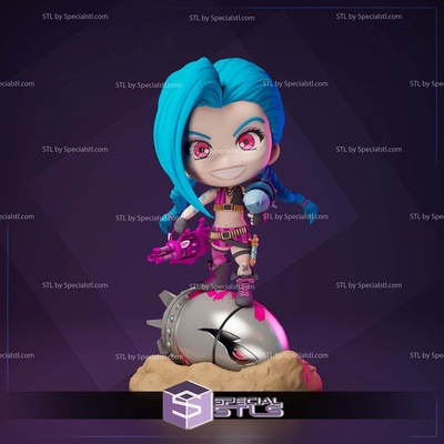 jinx squalo chibi digitale stl file speciale 3d print model - Mito3D