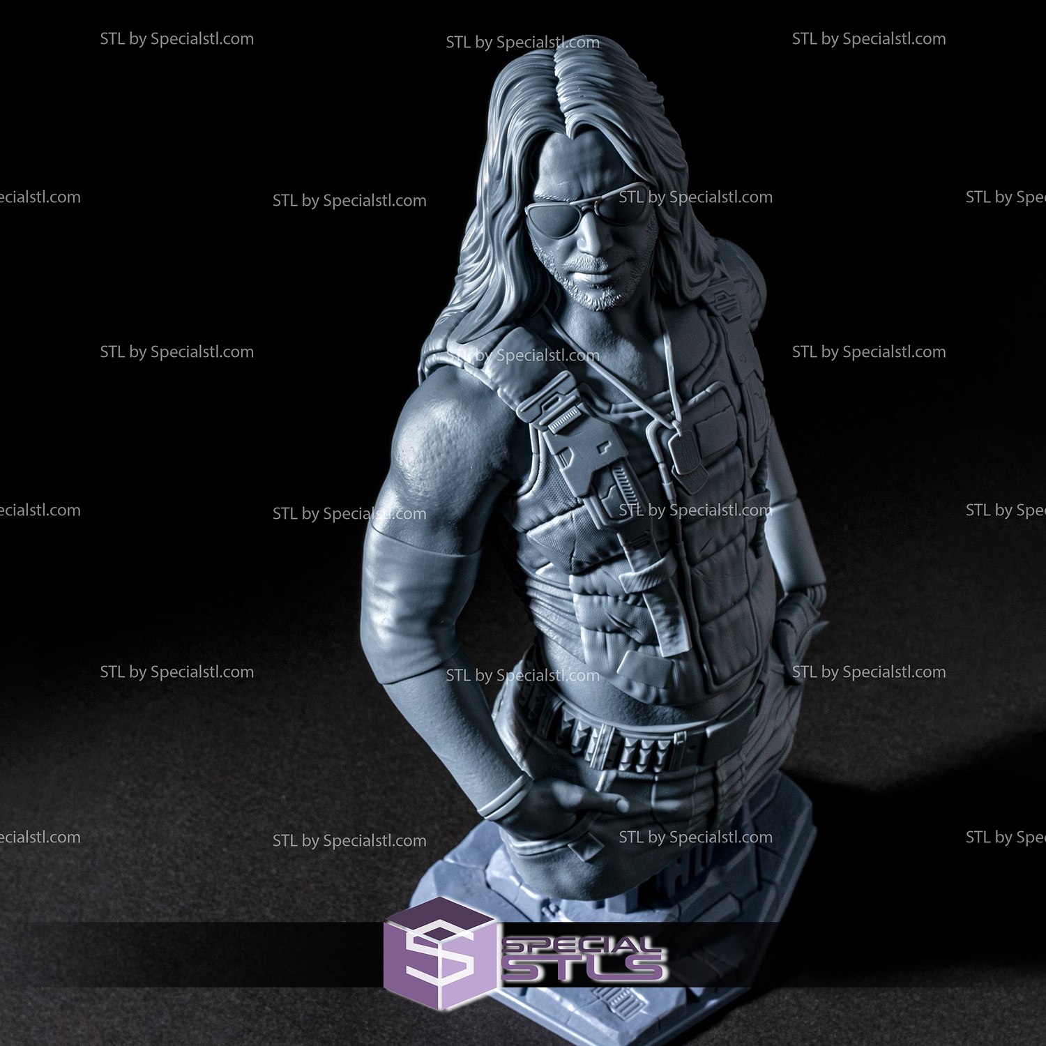 johnny silverhand buste 3d modèle stl dossiers 3D print model - Mito3D