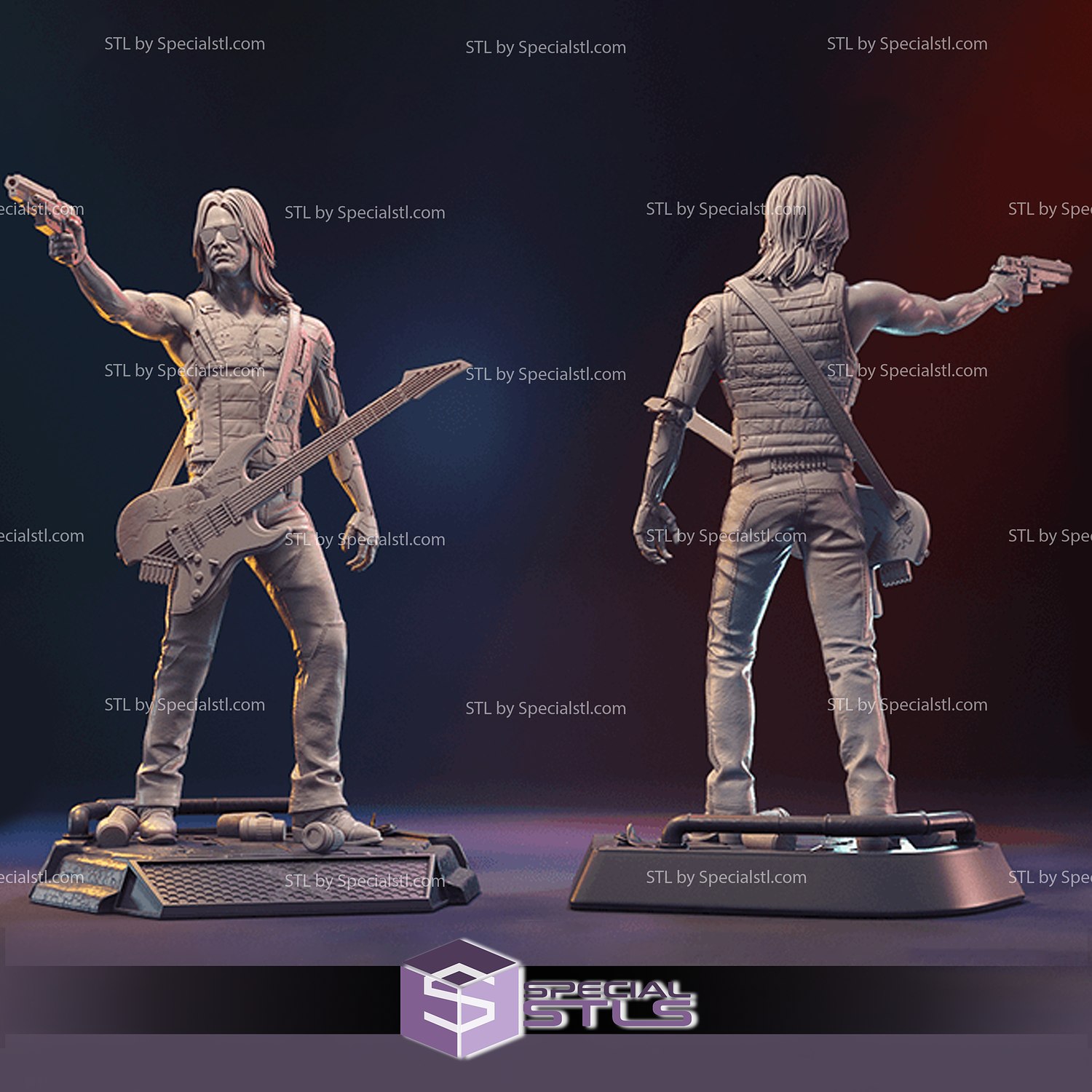 Johnny silverhand stl File chitarra 3D print model - Mito3D