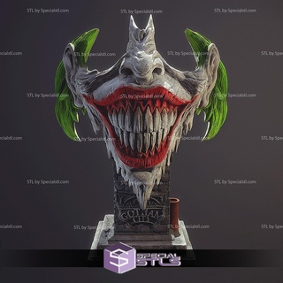 joker face bust 3d printing figurine stl files 3d print model - Mito3D