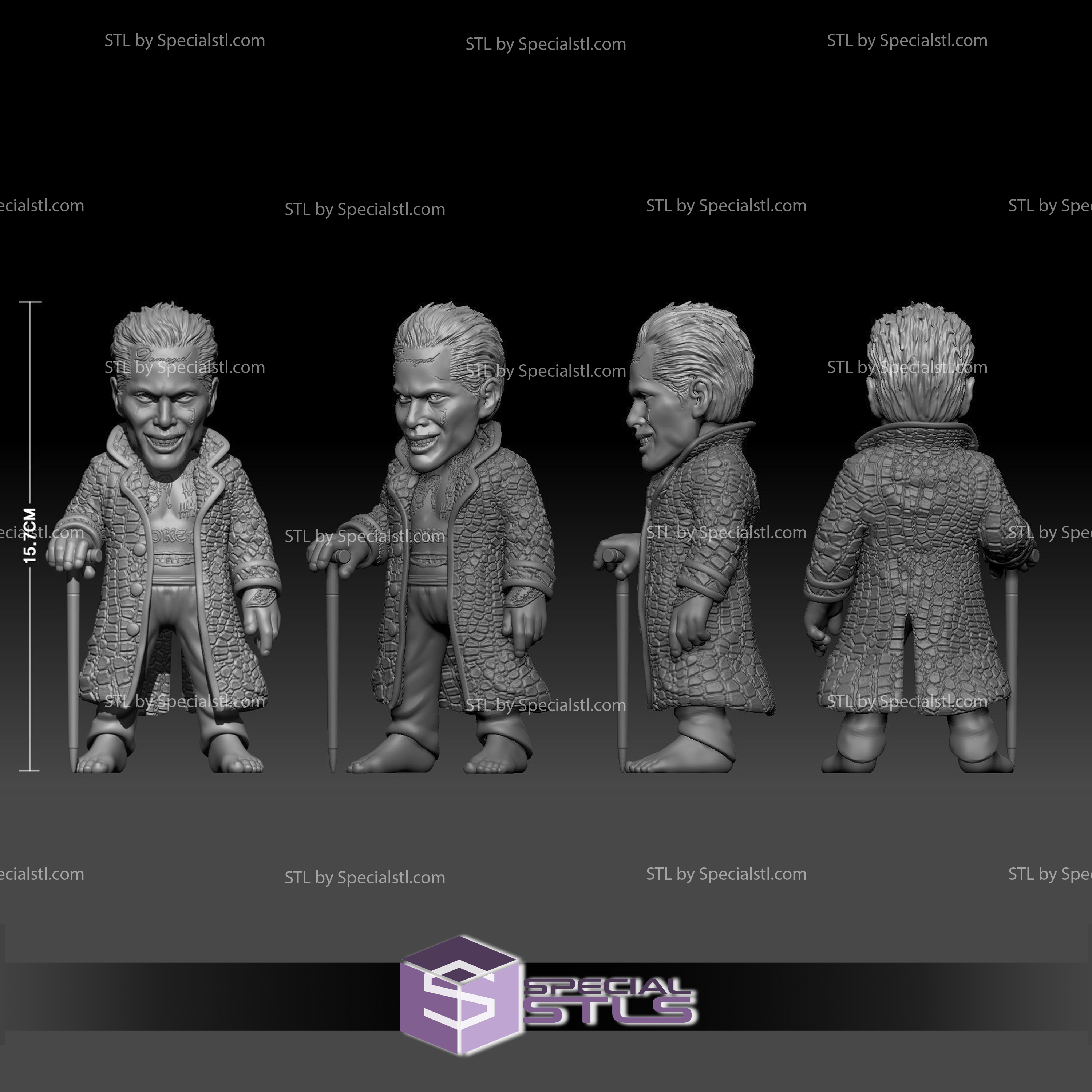 joker jared leto Chibi 3d baskı heykelcik 3D print model - Mito3D