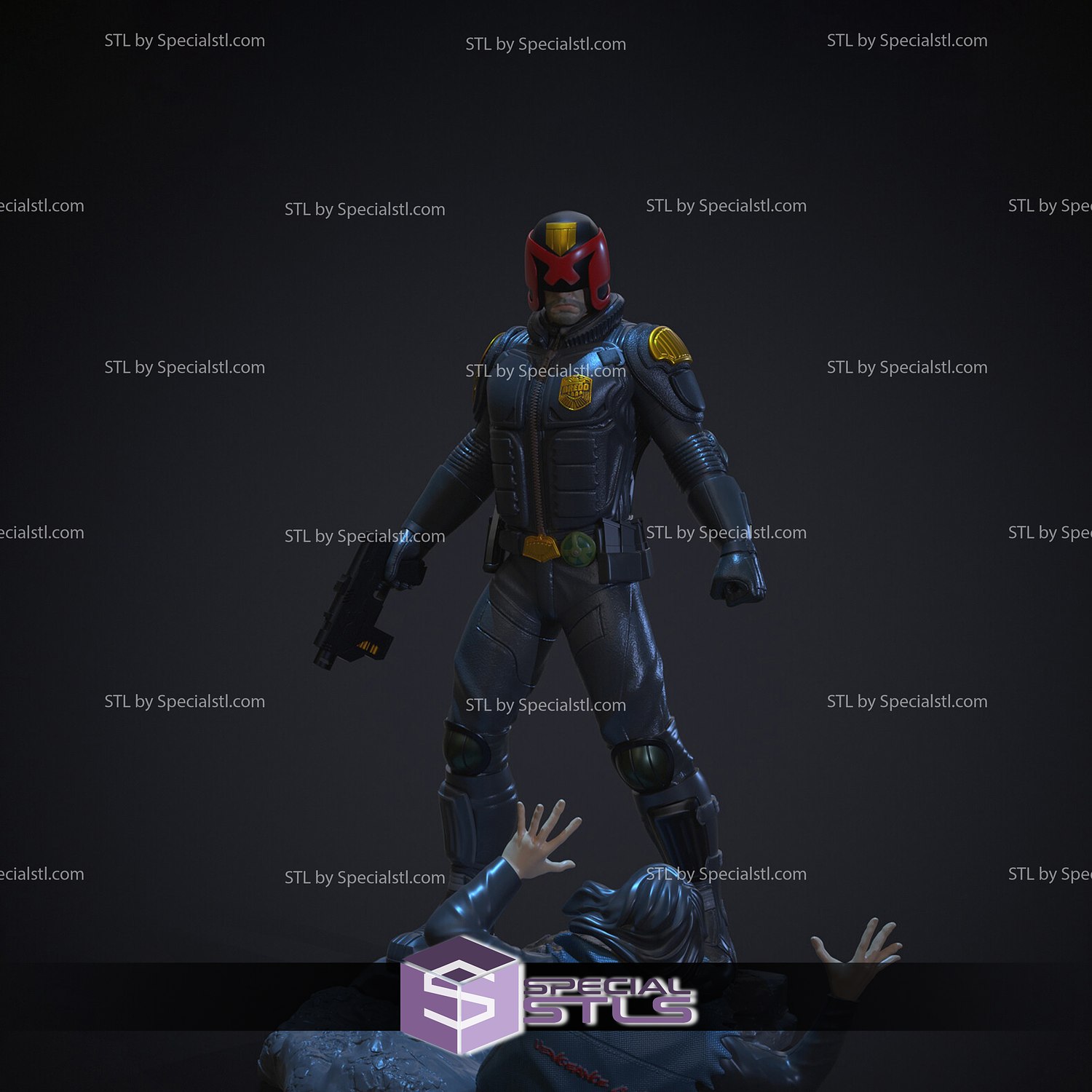 hakim dredd ayakta v2 3d Yazdır stl model 3D print model - Mito3D