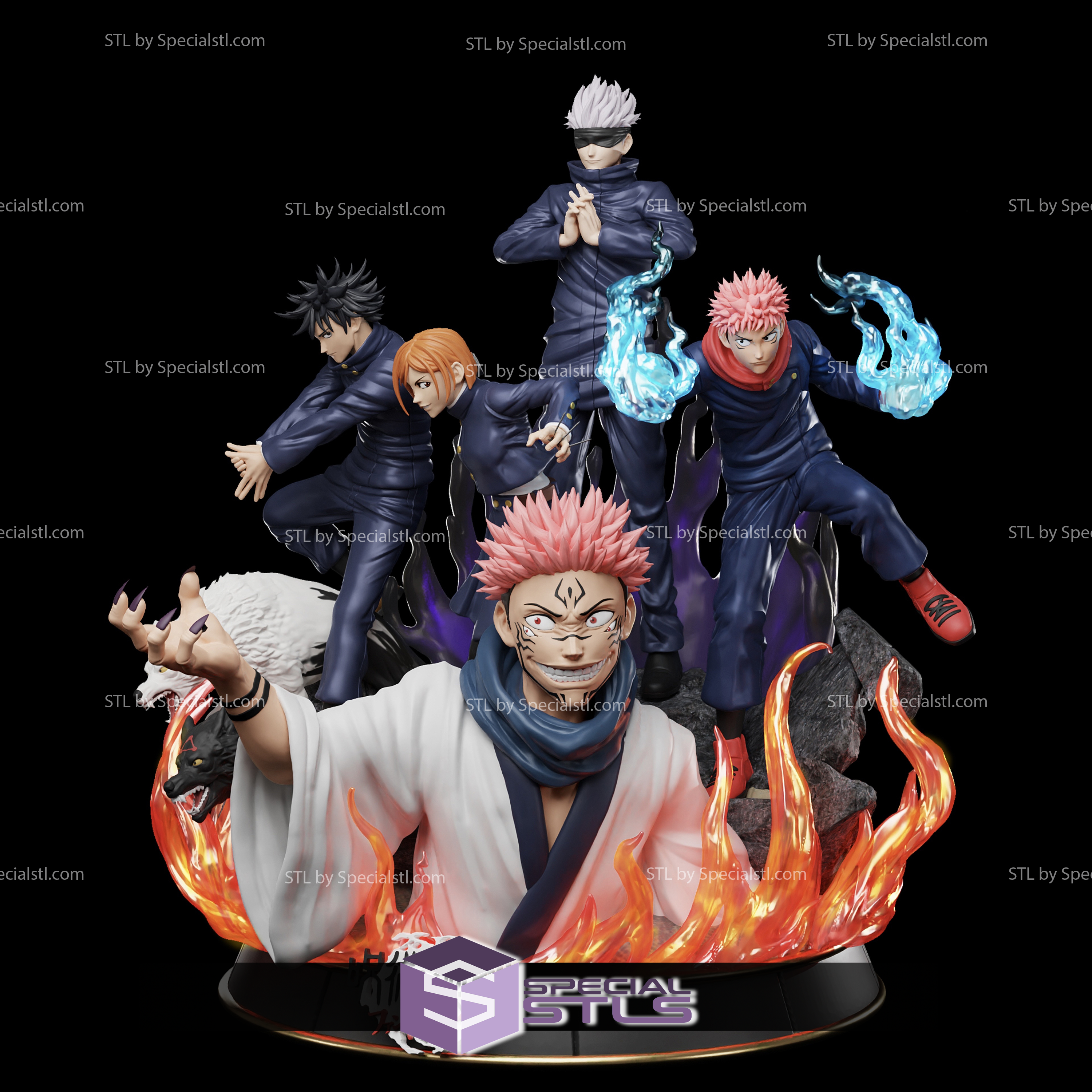 Jujutsu Kaisen diorama pronto 3d impressão 3D print model - Mito3D