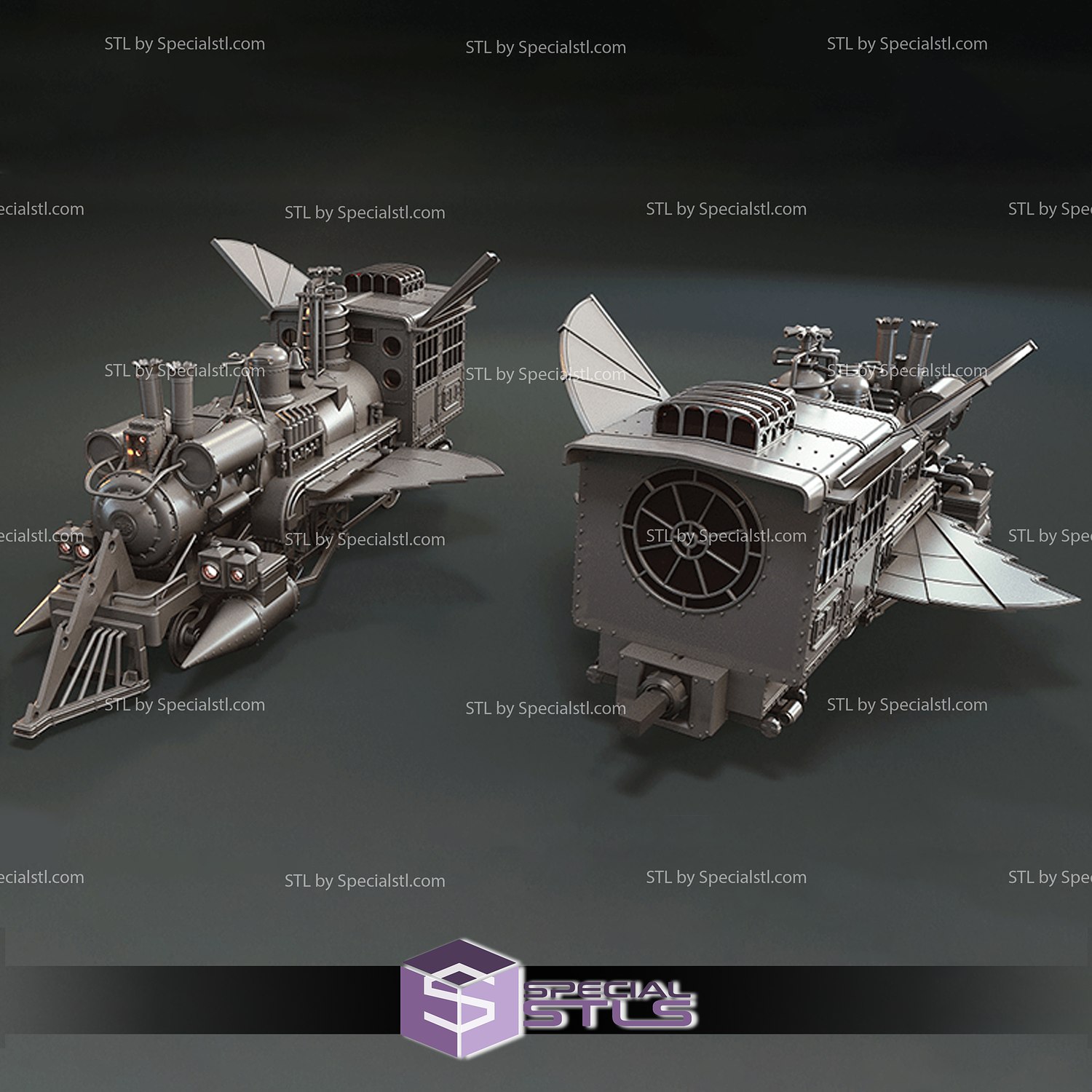 jules verne train locomotive stl files back future 3D print model - Mito3D