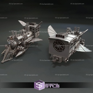 Jules verne train locomotive stl dossiers arrière futur 3d print model - Mito3D