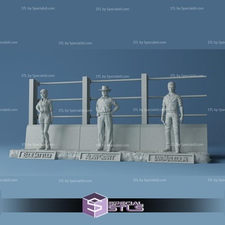 jurassic park character diorama pack stl files 3d print model - Mito3D