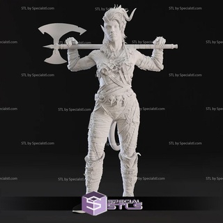 Karlach falaise base pose 1 3d impression figurine 3d print model - Mito3D