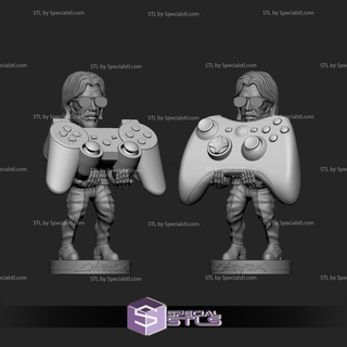 keanu Reeves johnny mão prata controle video game suporte stl arquivos 3d print model - Mito3D