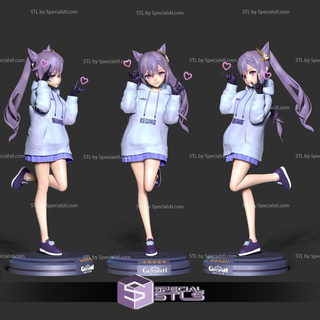 keqing hoodie 3d print genshin impact 3d print model - Mito3D