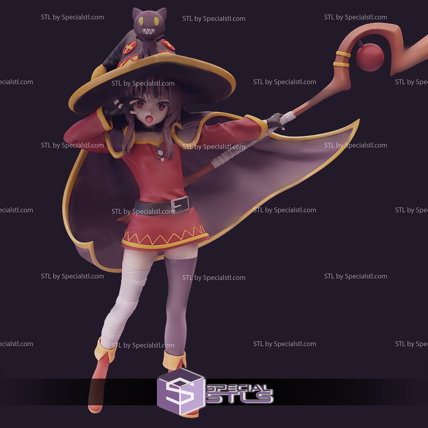 3D file Megumin - Kono Subarashii - 1/6 👾・3D printing template