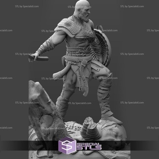 kratos 3d model standing demon head 3d print model - Mito3D