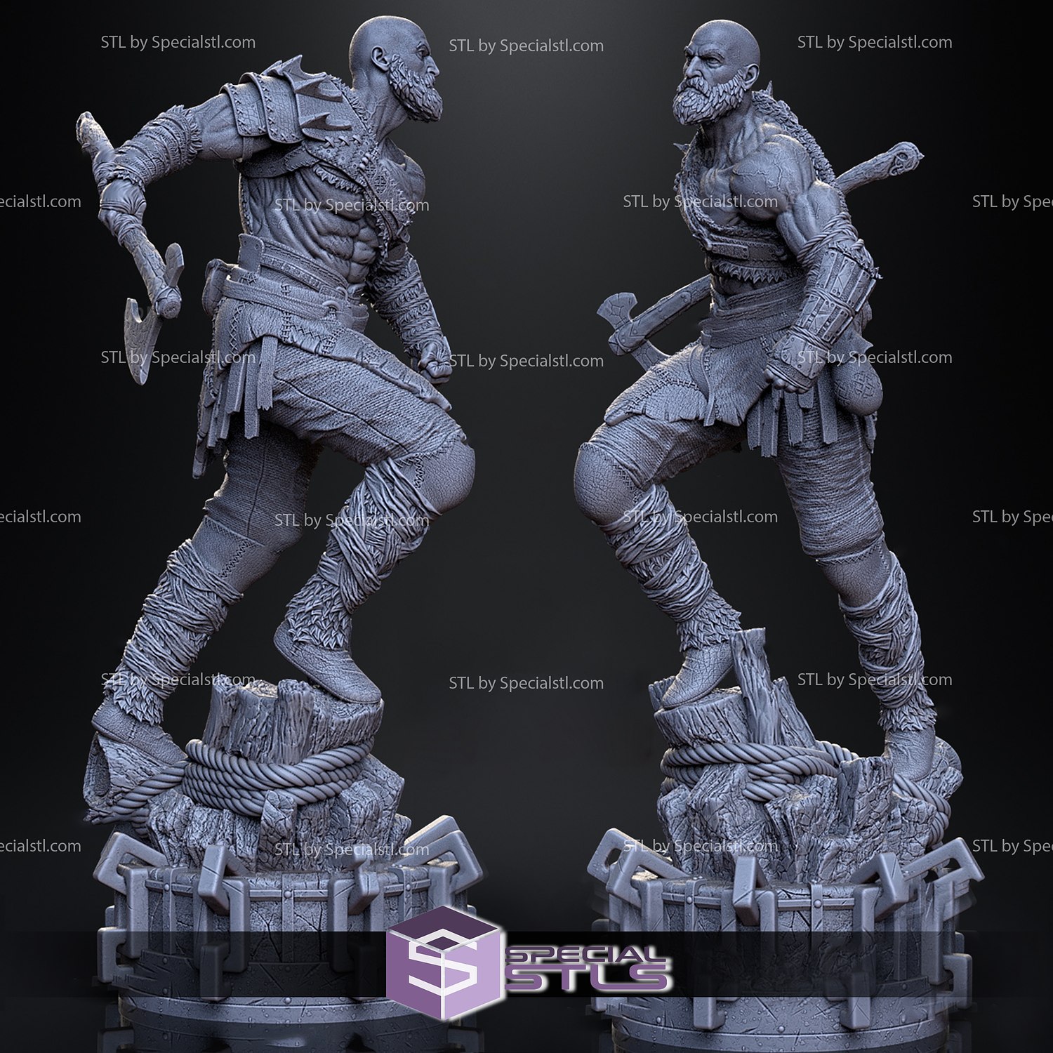 Kratos 3d model ayakta v3 3D print model - Mito3D