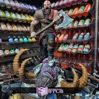 kratos fuego Troll cabeza stl archivos Dios guerra 3d print model - Mito3D