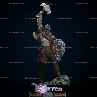 kratos rugido 3d impresión modelo Dios guerra stl archivos 3d print model - Mito3D