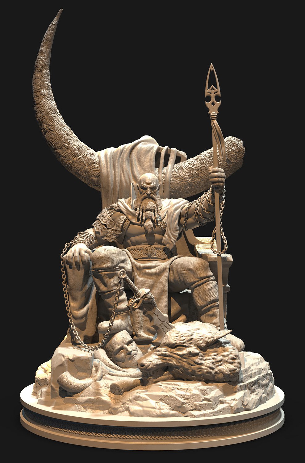 kratos throne 3D print model - Mito3D