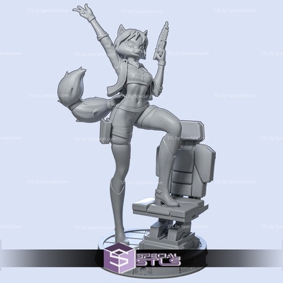 krystal zorro estrella digital escultura especialstl 3d print model - Mito3D