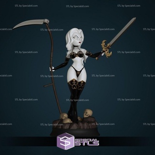 lady death stl files stylized version 3d print model - Mito3D
