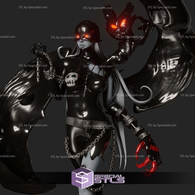 ladydevimon black digimon digital sculpture specialstl 3d print model - Mito3D