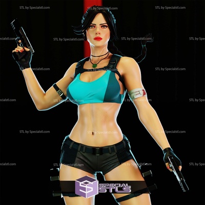 lara croft blue gun digital stl files specialstl 3d print model - Mito3D