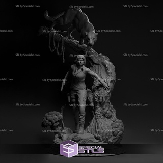 Lara Croft panter 3d Yazdır stl mezar akıncı model 3d print model - Mito3D