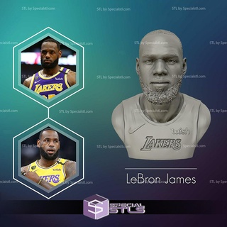 Lebron James lakers Jersey stl dossiers buste 3d print model - Mito3D